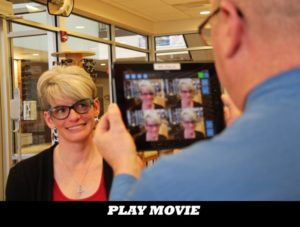using an ipad to select your glasses at White Mountain Eye Care and Optical Shop in Plymouth NH