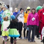 Runners and Walkers at the starting line for Spear's 2nd Annual Shamrock Shuffle 5K Health Walk/Run