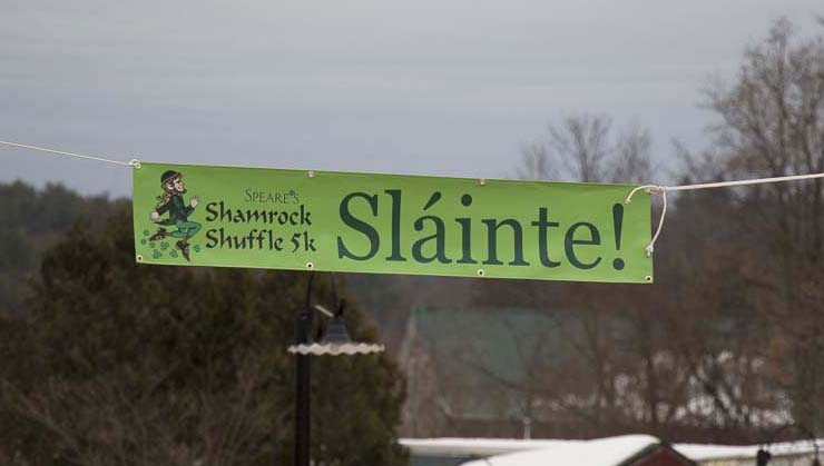 The starting line for Spear's 2nd Annual Shamrock Shuffle 5K Health Walk/Run