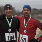 Runners and Walkers at the finish line for Spear's 2nd Annual Shamrock Shuffle 5K Health Walk/Run