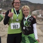 Runners and Walkers at the finish line for Spear's 2nd Annual Shamrock Shuffle 5K Health Walk/Run