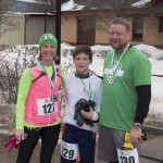 Runners and Walkers at the finish line for Spear's 2nd Annual Shamrock Shuffle 5K Health Walk/Run