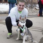 Runners and Walkers at the finish line for Spear's 2nd Annual Shamrock Shuffle 5K Health Walk/Run