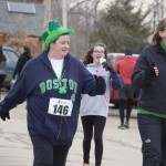 Runners and Walkers at the finish line for Spear's 2nd Annual Shamrock Shuffle 5K Health Walk/Run