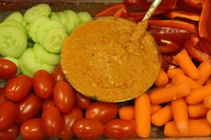 veggie platter with hummus
