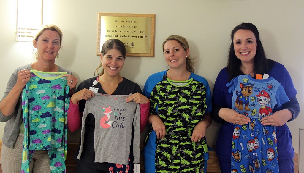 pajama donation from Yogi Bear Campground to Speare Memorial Hospital