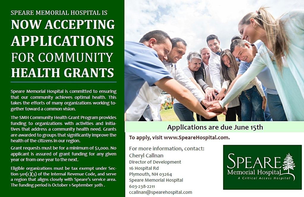 speare hospital community health grant