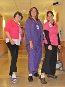 birthing suite at Speare helping raise awareness for PAD by wearing one white sock