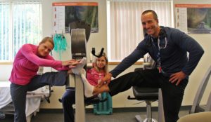 cardiac rehab team members at Speare helping raise awareness for PAD Awareness