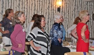 Doing the Wonder Woman Pose with Rebecca Sayre at Speare's 8th annual Wine, Women & Wisdom (83)