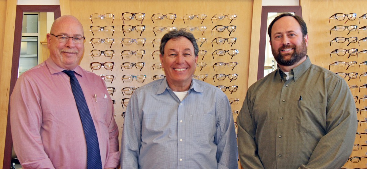 (L-R): Tom Lapointe, Optician, Dr. Paul Musco, Ophthamologist,