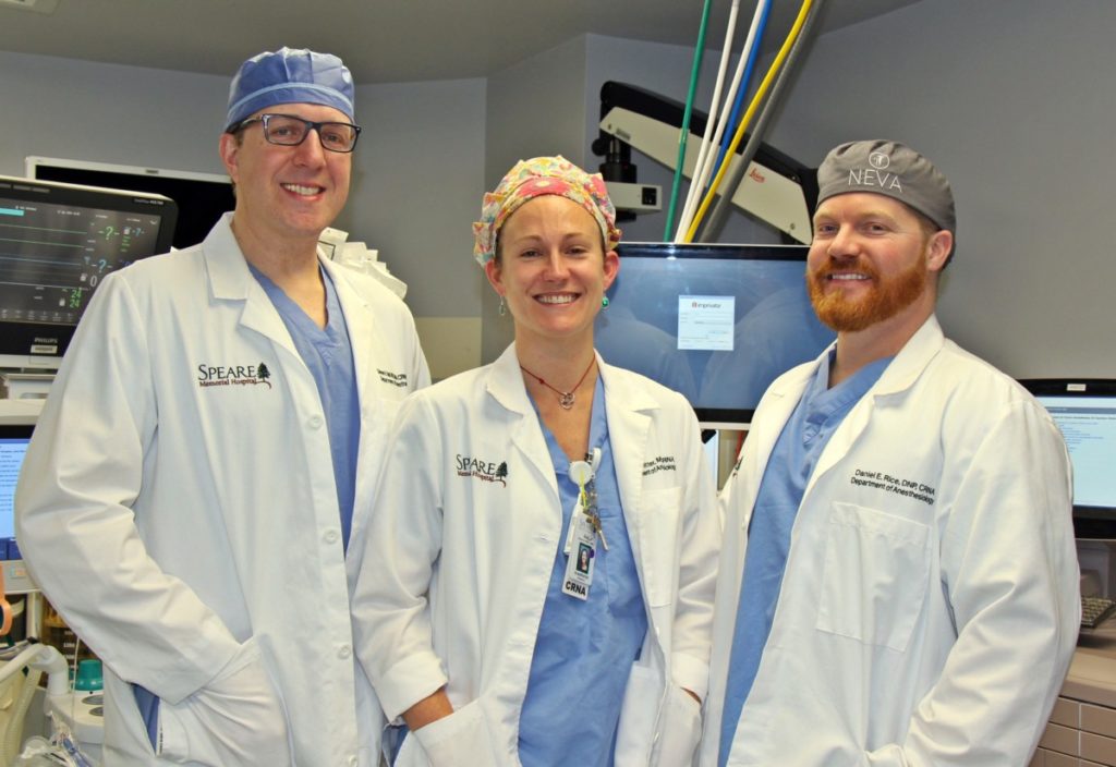 Steven V. Ball, MS, MBA, CRNA, Director of Anesthesiology, Rachael (Rae) Ritter, MSN, CRNA,Daniel E. Rice, Jr. DNP, CRNA