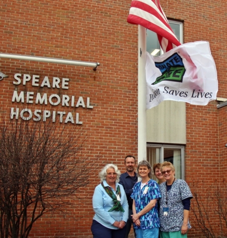 Outside with Donate Life flag
