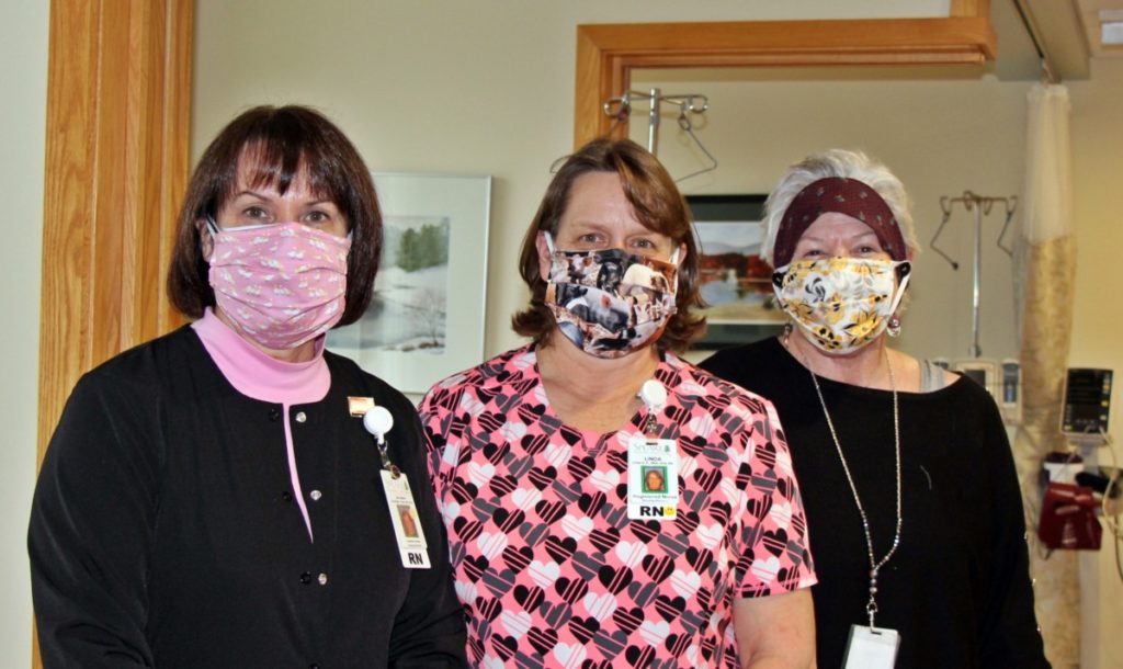 Oncology in fabric masks PPE donations