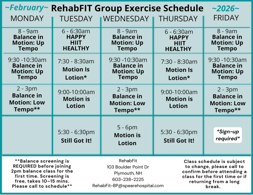 Class Schedule Feb26