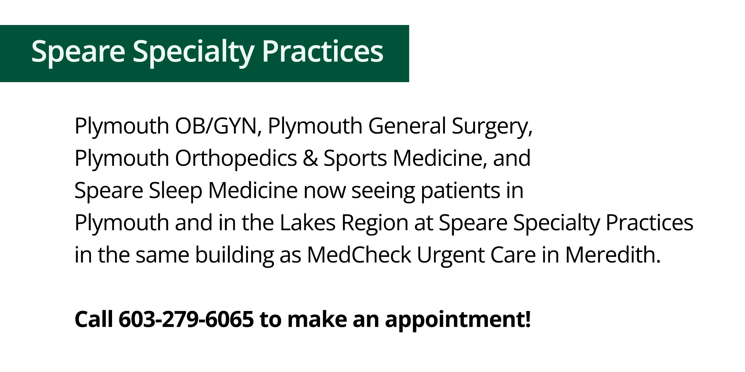 Speare Specialty Practices Notice