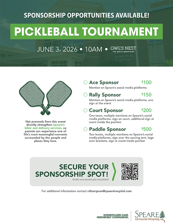 Flyer with information about pickleball tournament